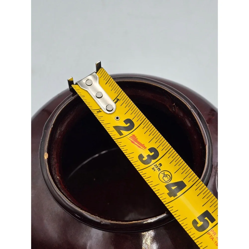 Unbranded Stoneware Bean Pot Brown Good Two Tone USA Pottery‎ Crock